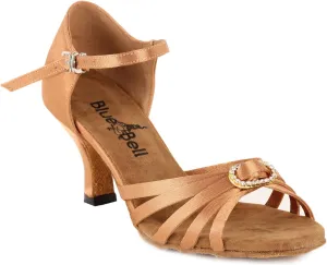 BlueBell Shoes Handmade Women's Ballroom Salsa Wedding Competition Dance Shoes Emily 2.5" Heel - Tan