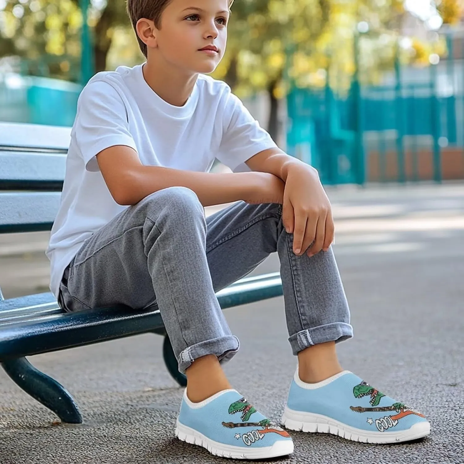 Boys Cool Slip-On Flat Lightweight Shoes Walking Casual Comfortable Travel Outdoor School Shoes Big Kids US Size 11-15