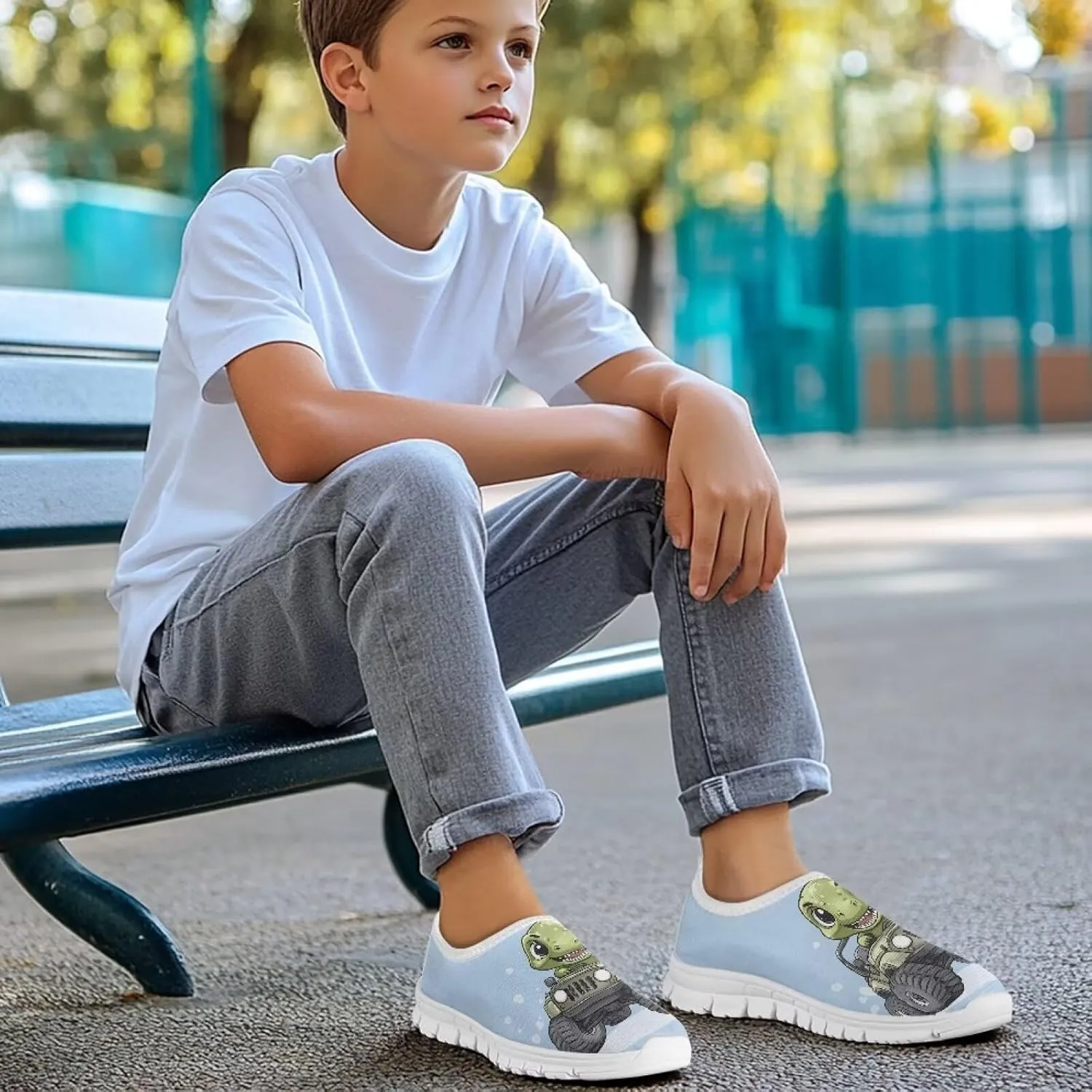 Boys Cool Slip-On Flat Lightweight Shoes Walking Casual Comfortable Travel Outdoor School Shoes Big Kids US Size 11-15