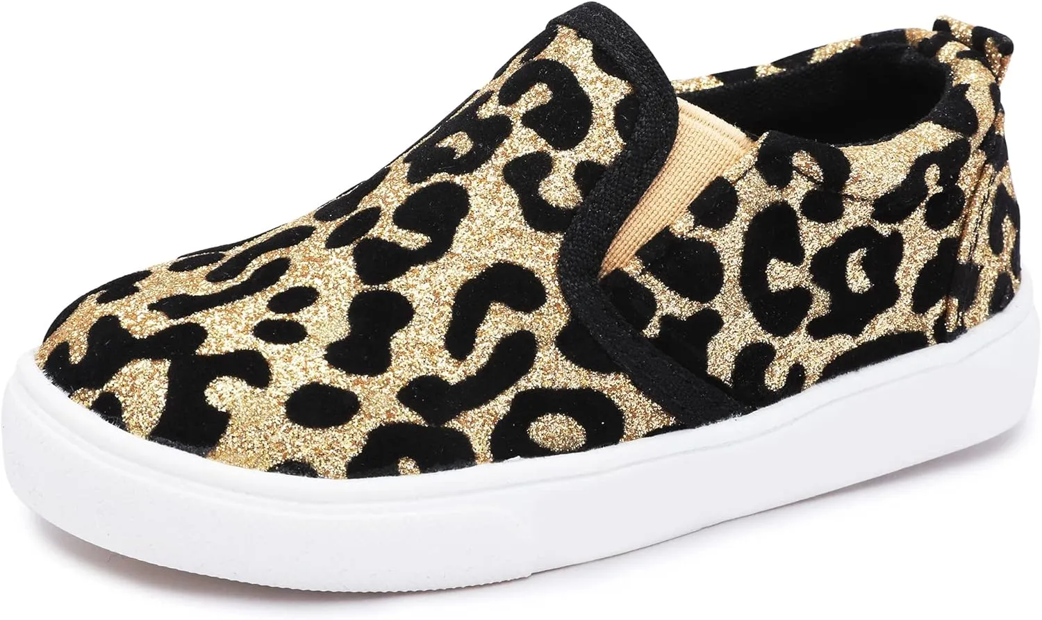 Boy's Girl's Leopard Print Canvas Sneakers Casual Slip On Loafers Kids Flat Shoes