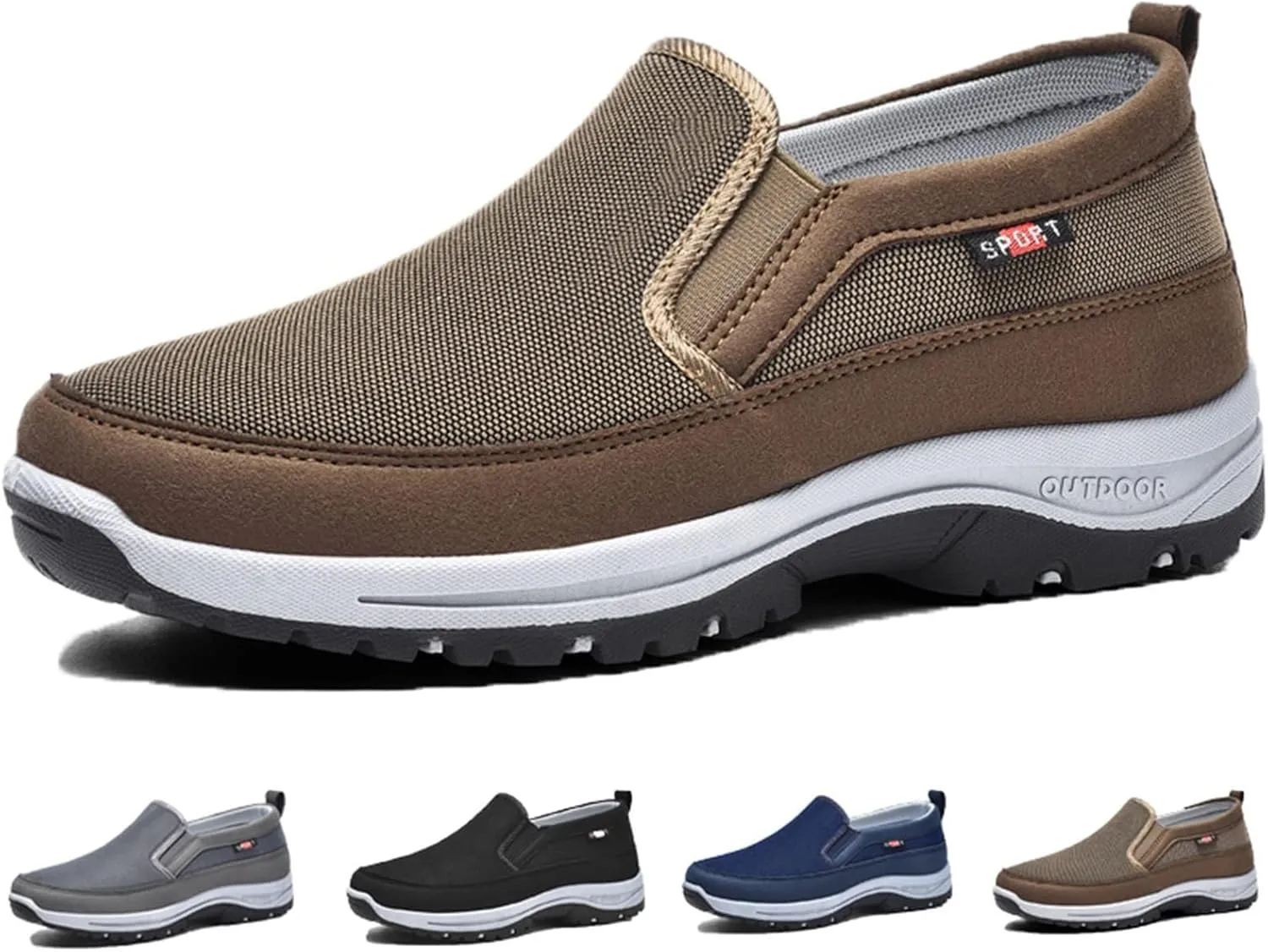 Breathable Orthopedic Travel Plimsolls, Shoes for Men, Men's Arch Support Slip-on Canvas Loafers
