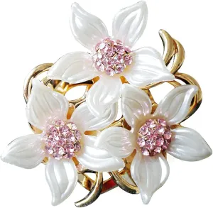 Brooch Pin for Women Stylish Flowers Clips with Created Crystal for Weddings Party | Brooch Pins Corsage Hair Head Clip | Girls Jewellery Barrette Women Accessories | Clips for Hair