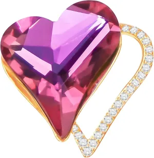 Brooches For Women,14k Gold Plated Copper,Crystal Brooch Collar Pin,Love Brooch,Heart BroochesCollar Pin