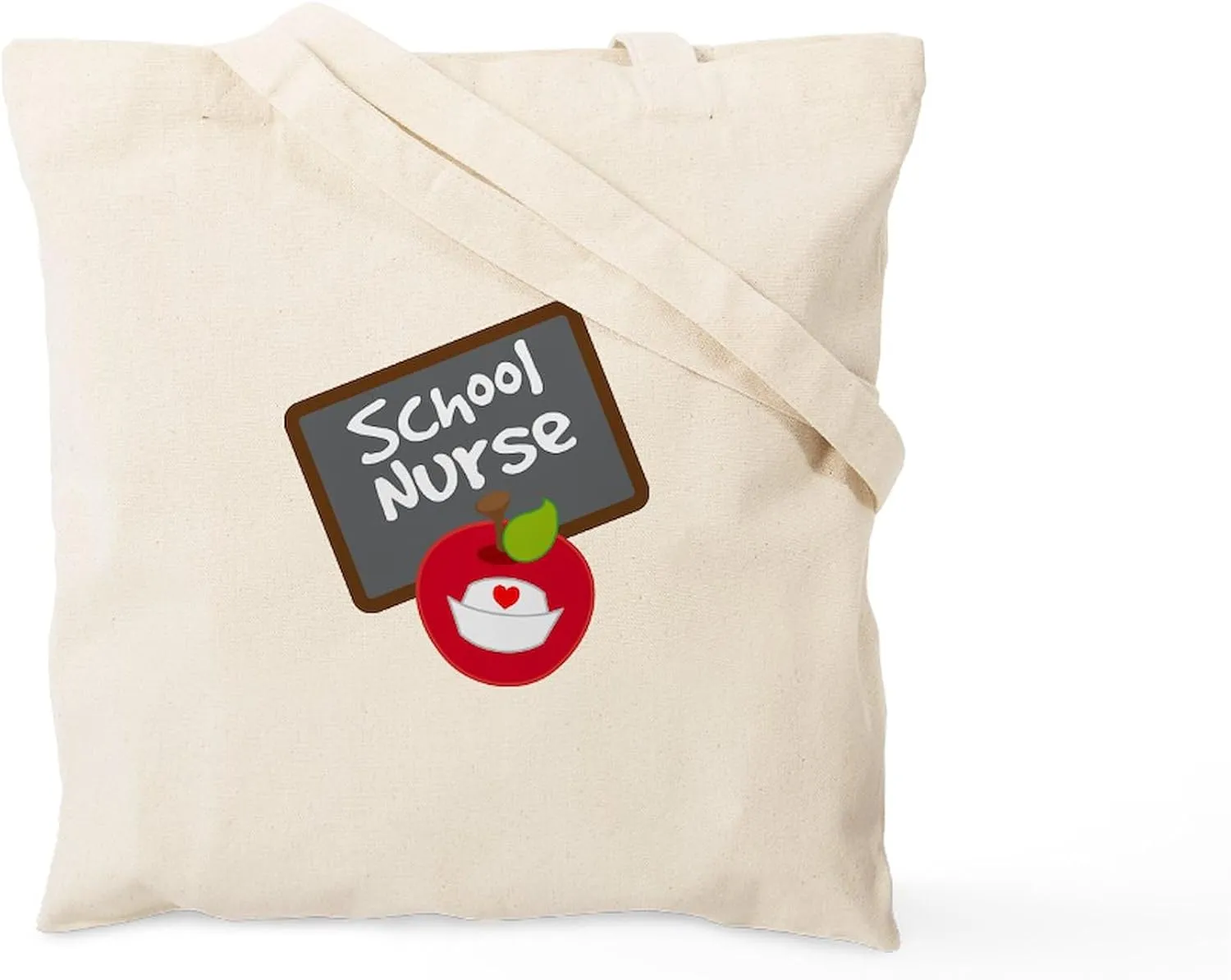 CafePress Fun School Nurse Gift Tote Bag Reusable Natural Beige Canvas Shopping Bag