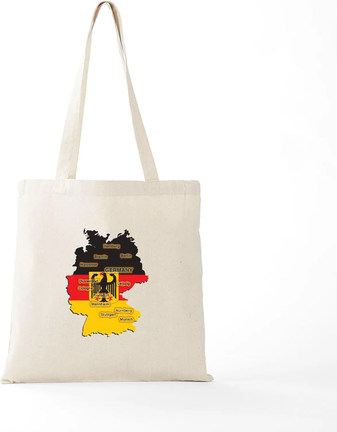CafePress Germany Map Tote Bag Reusable Natural Beige Canvas Shopping Bag