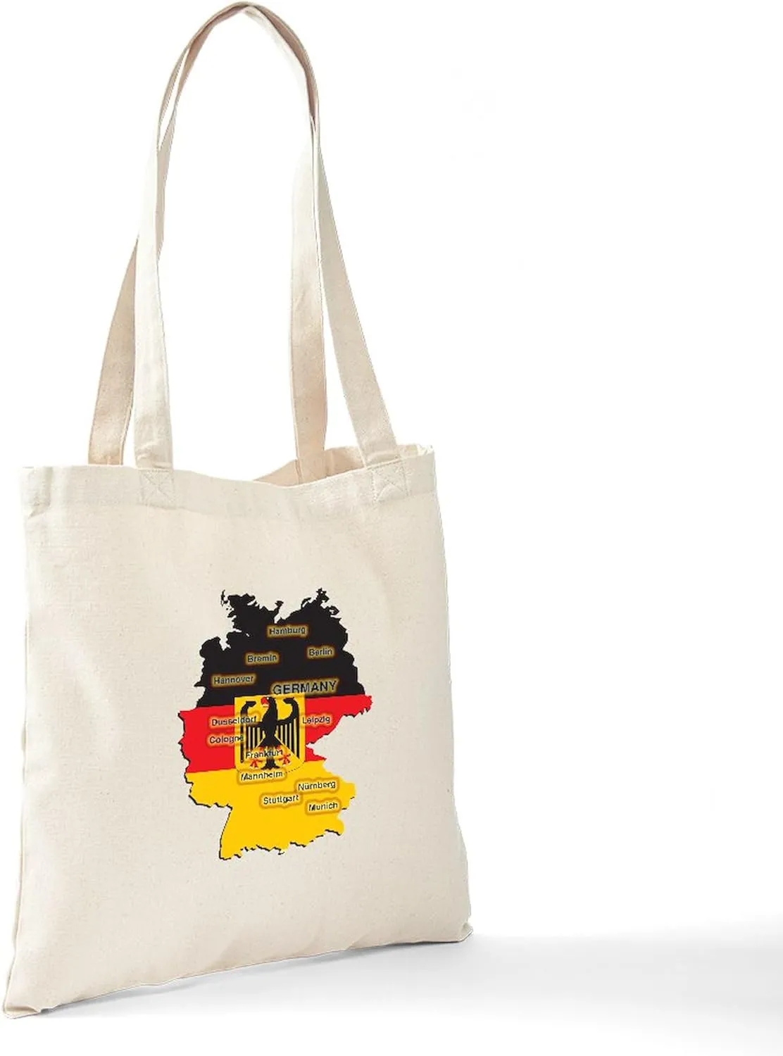 CafePress Germany Map Tote Bag Reusable Natural Beige Canvas Shopping Bag