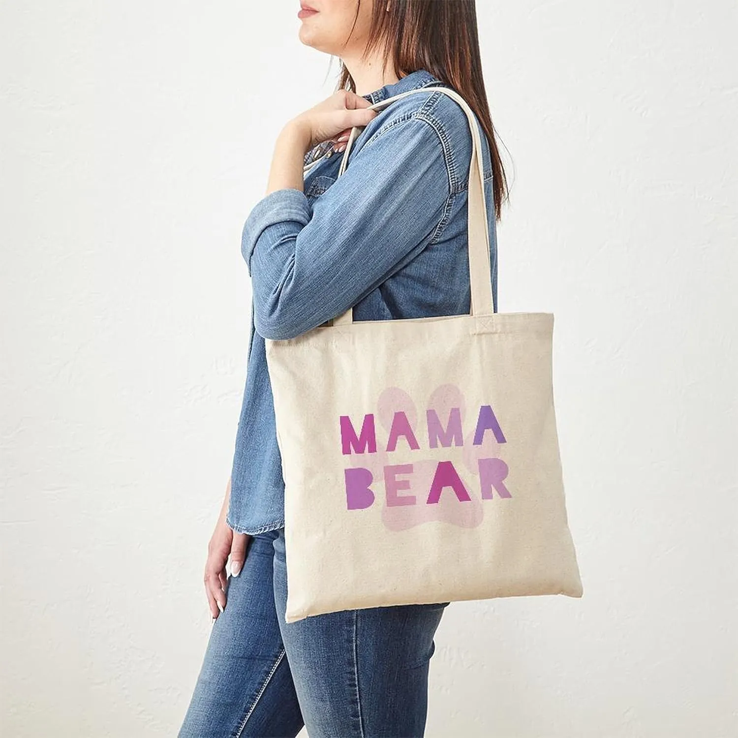 CafePress Mama Bear Tote Bag Reusable Natural Beige Canvas Shopping Bag