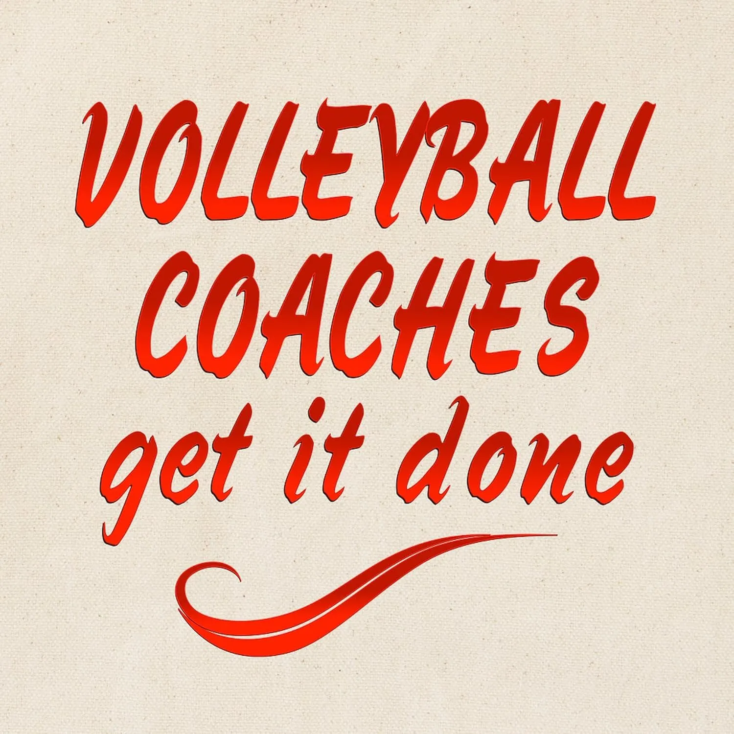 CafePress Volleyball Coaches Tote Bag Reusable Natural Beige Canvas Shopping Bag