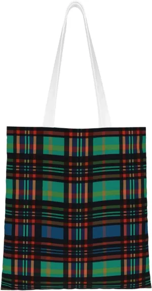 Canvas Tote Bag for Women Shoulder Tote Purse Reusable Grocery Bag striped checked Aesthetic Shopping Bags