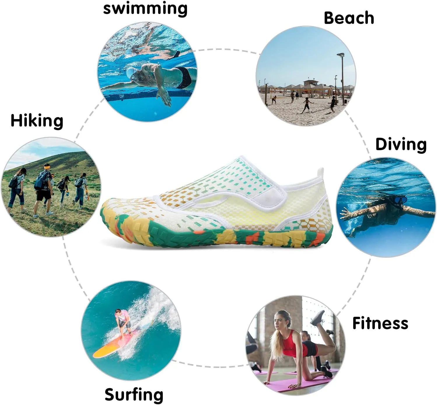 Centipede Demon Swim Water Shoes for Women Men Quick Dry Barefoot Aqua Sneakers Shoe for Beach Hiking Diving Boating River Outdoor Water Sports