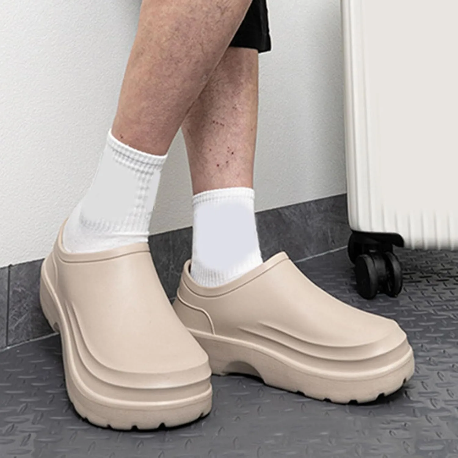 Chef Shoes Non Slip Clogs Work Kitchen Shoes Zapatos De Chef for Men Leather Slippers Size 11