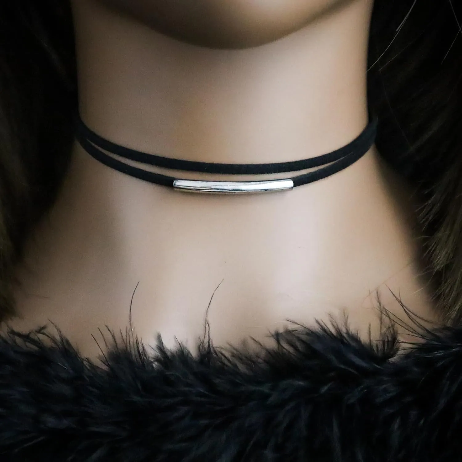 Choker Set 3 PCS Necklace Gothic Choker Heart Charm Velvet Gothic Classical Collars