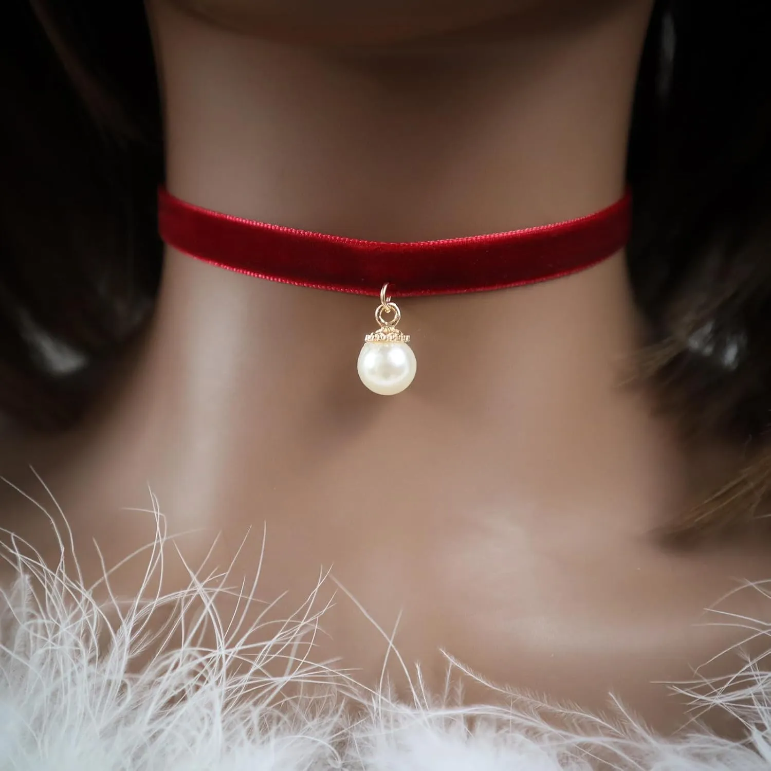 Choker Set 3 PCS Necklace Gothic Choker Heart Charm Velvet Gothic Classical Collars