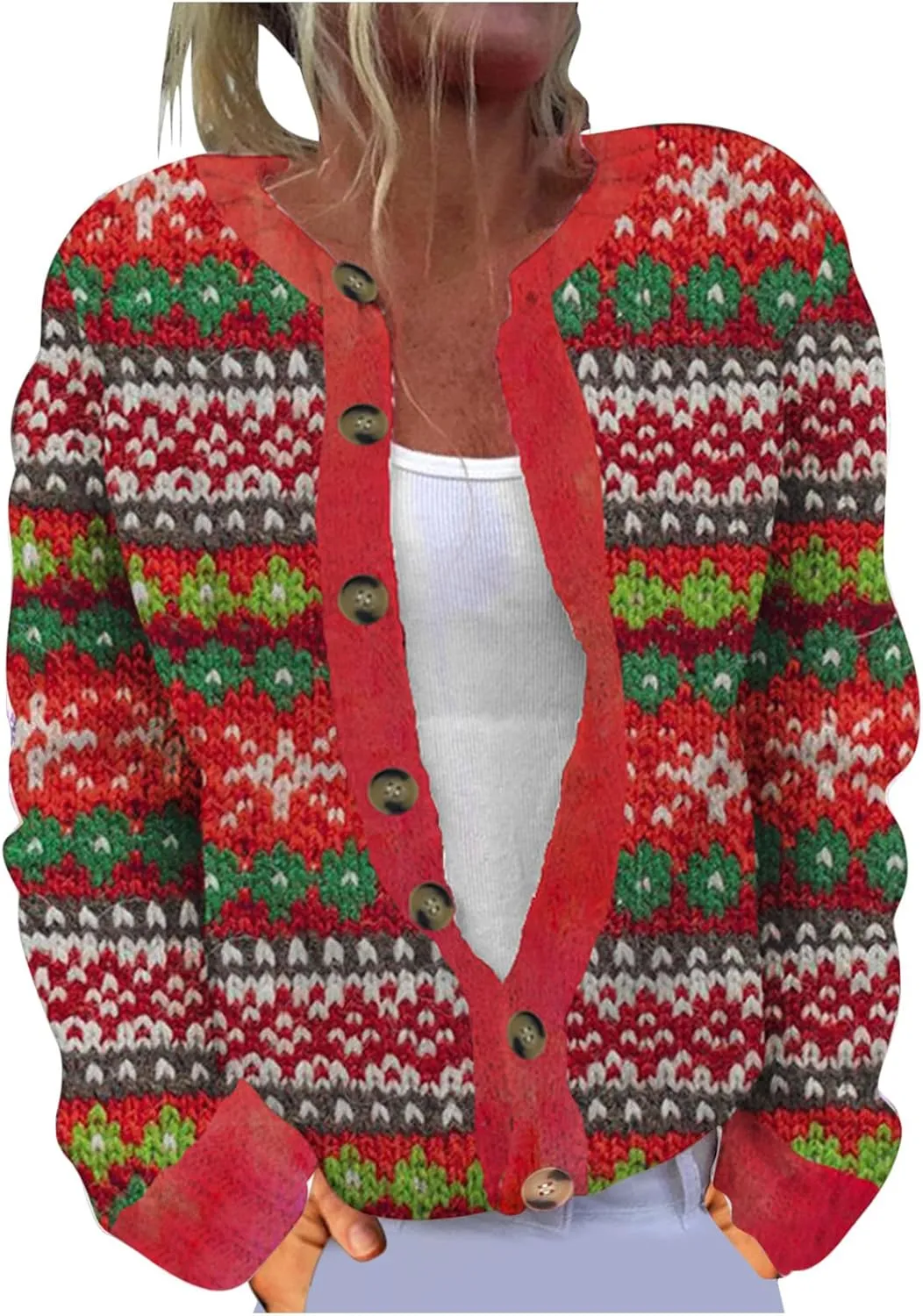 Christmas Sweaters for Women 3D Graphic Cardigan Plus Size Knit Sweater Outfits Fall Winter Sweater Jacket