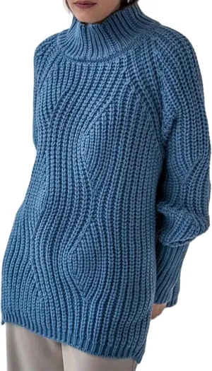 Chunky Knit Sweaters for Women Oversized Pullover Sweaters Loose Casual Cable Knit Fall Tops