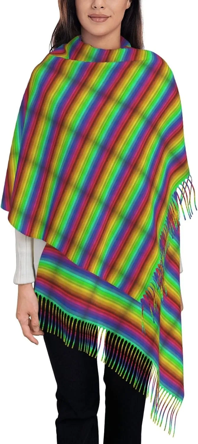 Color Octopus Winter Warm Scarves, Women'S Soft Cashmere Scarves, Large Shawl Scarves, Women'S Fashion Scarves