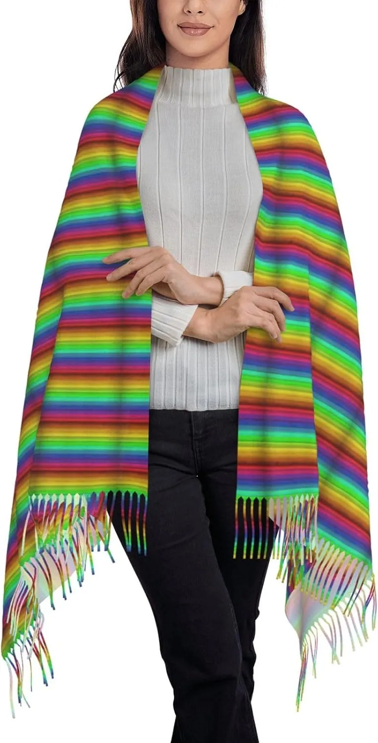 Color Octopus Winter Warm Scarves, Women'S Soft Cashmere Scarves, Large Shawl Scarves, Women'S Fashion Scarves