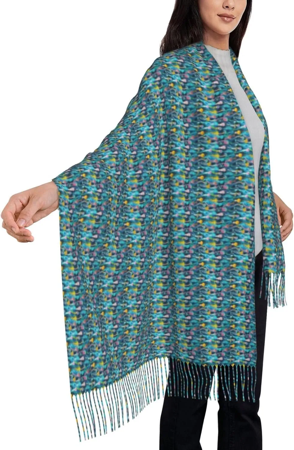 Color Octopus Winter Warm Scarves, Women'S Soft Cashmere Scarves, Large Shawl Scarves, Women'S Fashion Scarves