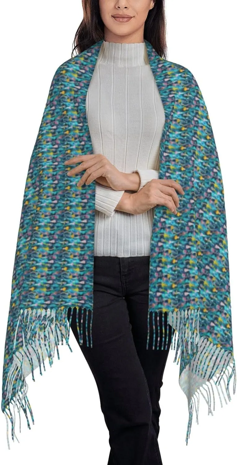 Color Octopus Winter Warm Scarves, Women'S Soft Cashmere Scarves, Large Shawl Scarves, Women'S Fashion Scarves