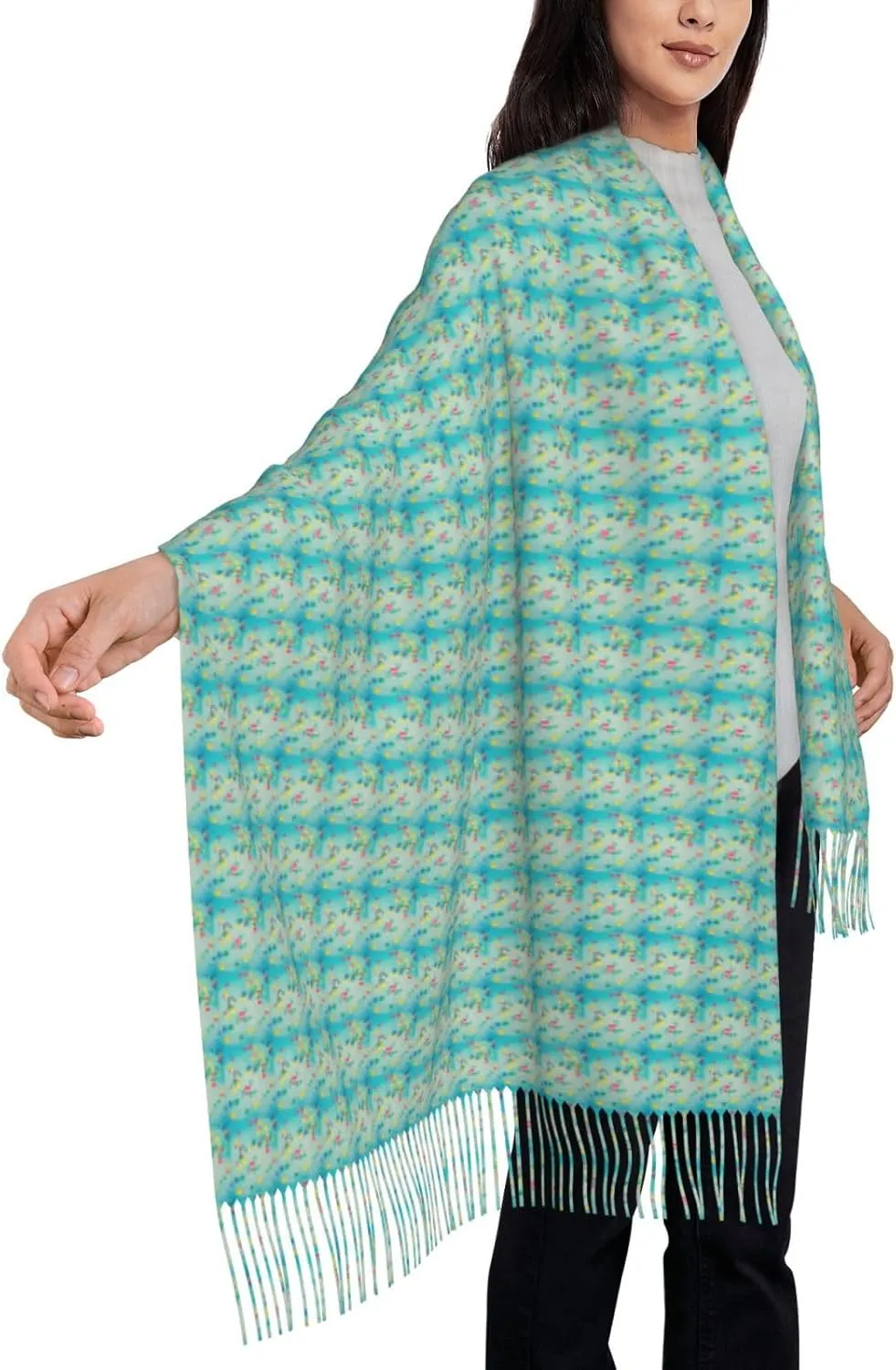 Color Octopus Winter Warm Scarves, Women'S Soft Cashmere Scarves, Large Shawl Scarves, Women'S Fashion Scarves