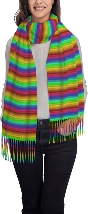 Color Octopus Winter Warm Scarves, Women'S Soft Cashmere Scarves, Large Shawl Scarves, Women'S Fashion Scarves
