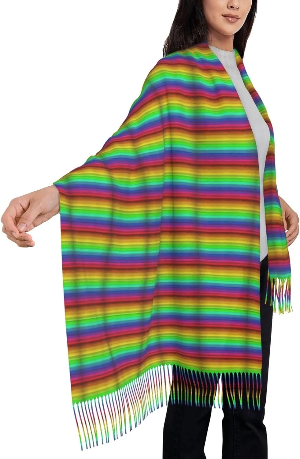 Color Octopus Winter Warm Scarves, Women'S Soft Cashmere Scarves, Large Shawl Scarves, Women'S Fashion Scarves