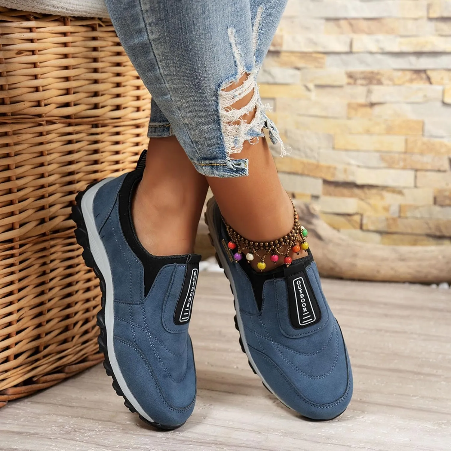 Comfortable Walking Sandals Men's Same Slip On Sneakers Fashionable Casual Thick Soled Shallow Mouth Large Size Casual