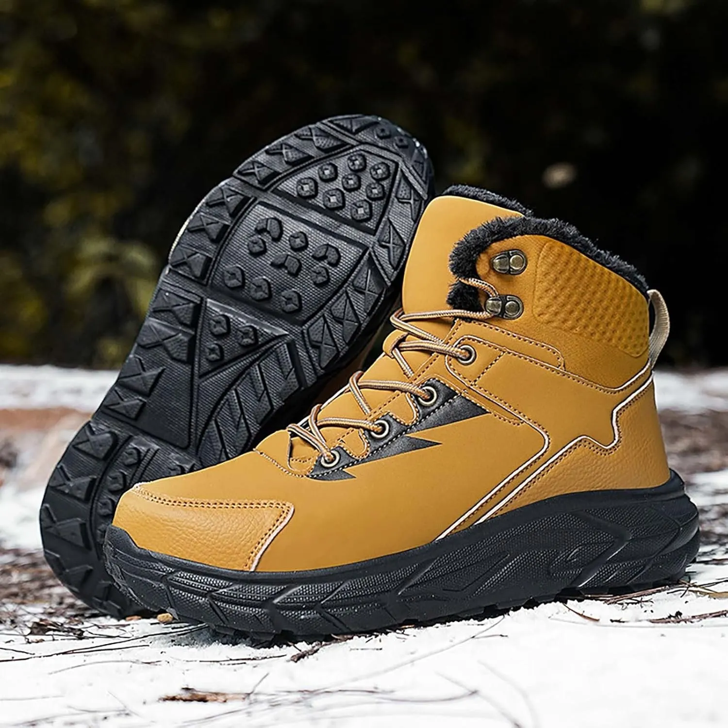 Composite Work Shoes Wear And Anti Slip Snow Boots Five Finger Cotton Shoes Outdoor Sports Men's Snow Boots Slip on Wide