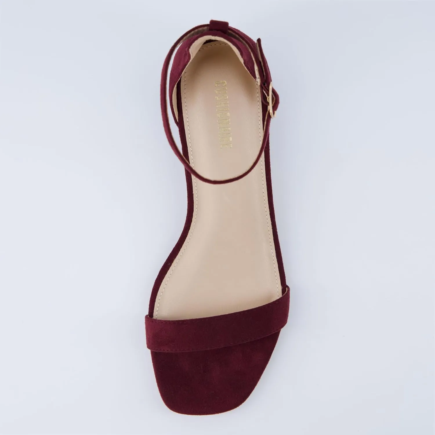 CUSHIONAIRE Solo Womens Kitten Heel Dress Sandal  1 Band Ankle Strap Heel with Cushioned Footbed & Faux Suede Upper