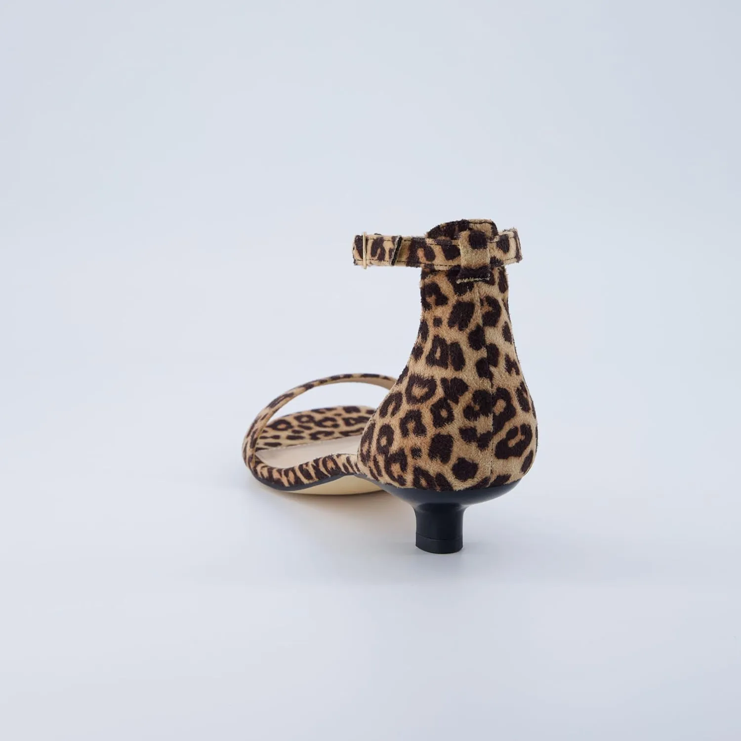 CUSHIONAIRE Solo Womens Kitten Heel Dress Sandal  1 Band Ankle Strap Heel with Cushioned Footbed & Faux Suede Upper