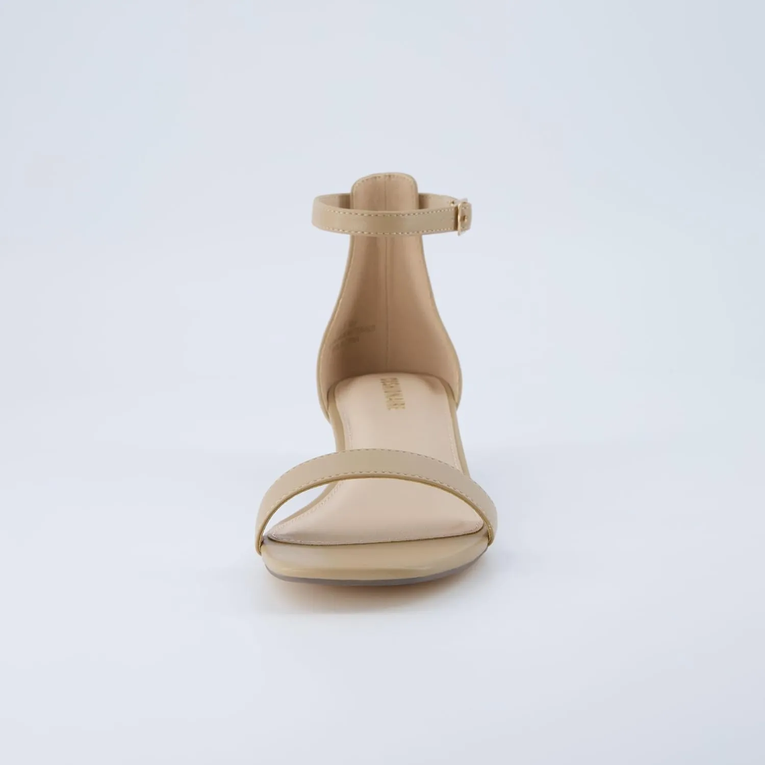CUSHIONAIRE Solo Womens Kitten Heel Dress Sandal  1 Band Ankle Strap Heel with Cushioned Footbed & Faux Suede Upper