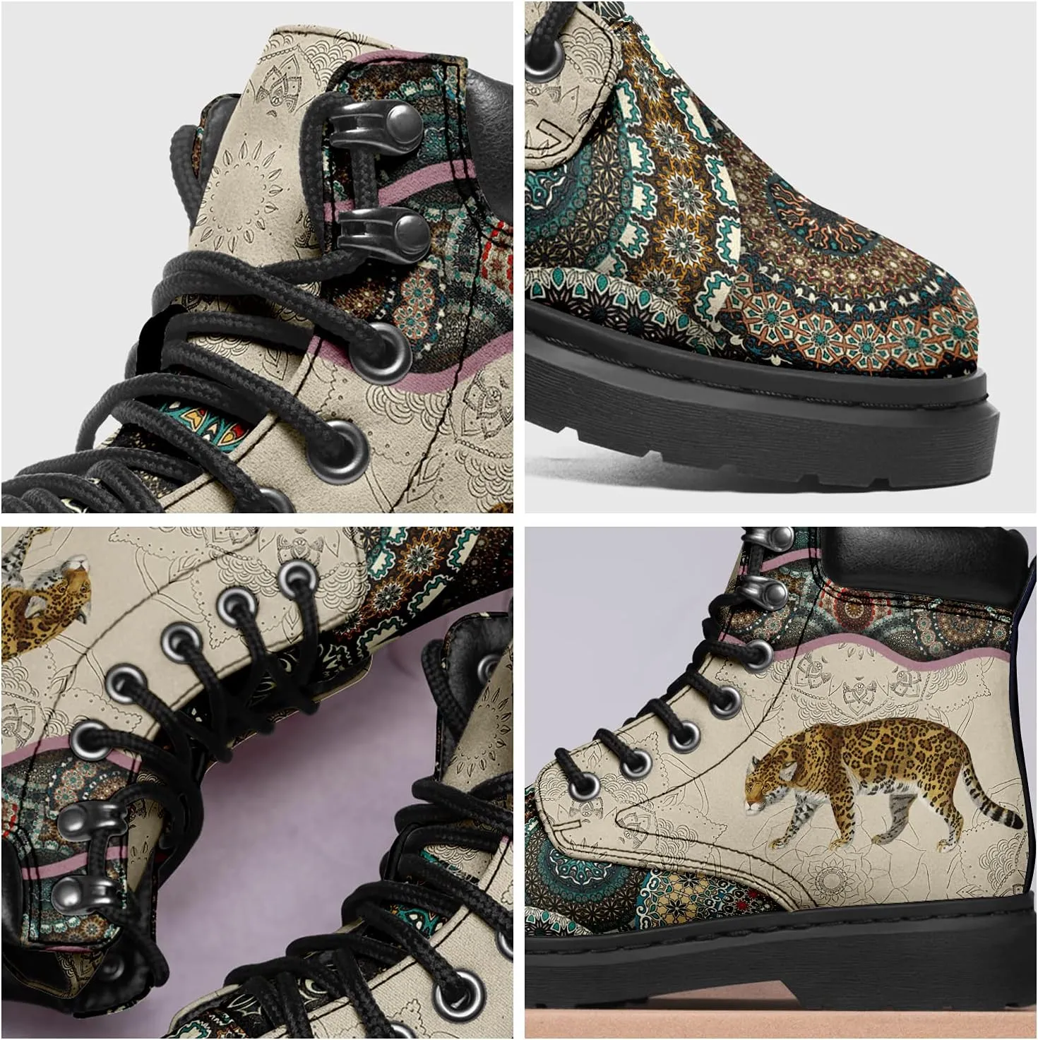 Custom Flower Mandala Animal Print Boots for Women Fashion Boots Winter Boots for Girl Lady