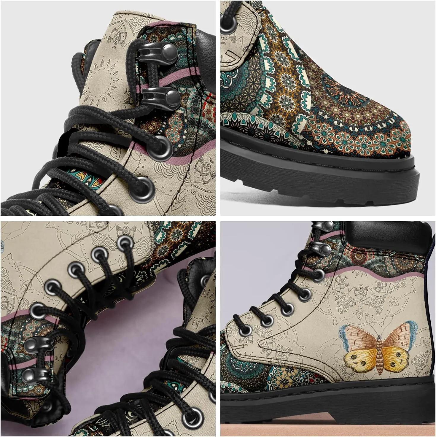 Custom Flower Mandala Animal Print Boots for Women Fashion Boots Winter Boots for Girl Lady