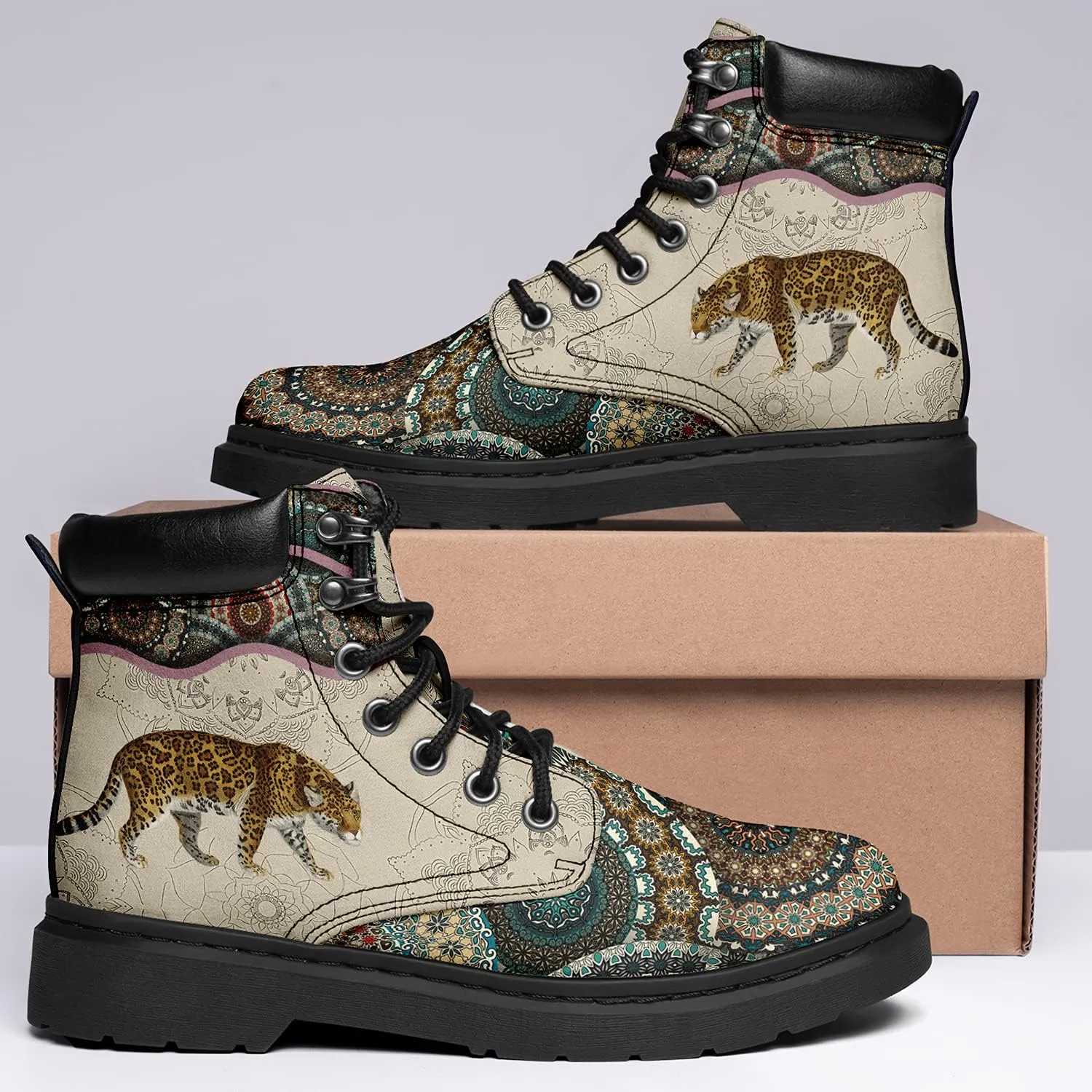 Custom Flower Mandala Animal Print Boots for Women Fashion Boots Winter Boots for Girl Lady