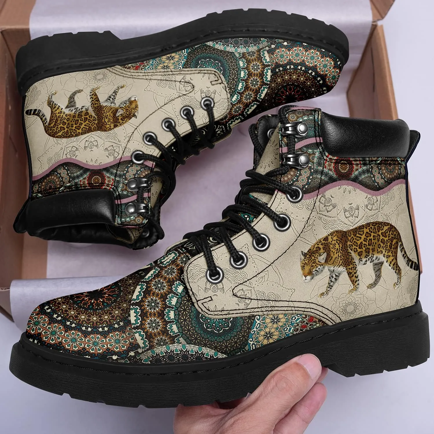 Custom Flower Mandala Animal Print Boots for Women Fashion Boots Winter Boots for Girl Lady