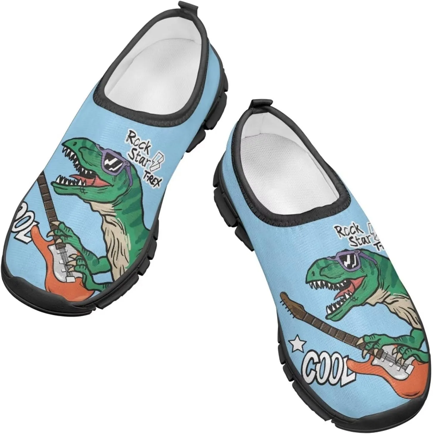 Cute Pattern Slip-On Walking Shoes for Boys Soft Casual Flat Non-Slip Shoes Kid Low-Top Outdoor Sneakers US Size 11-15