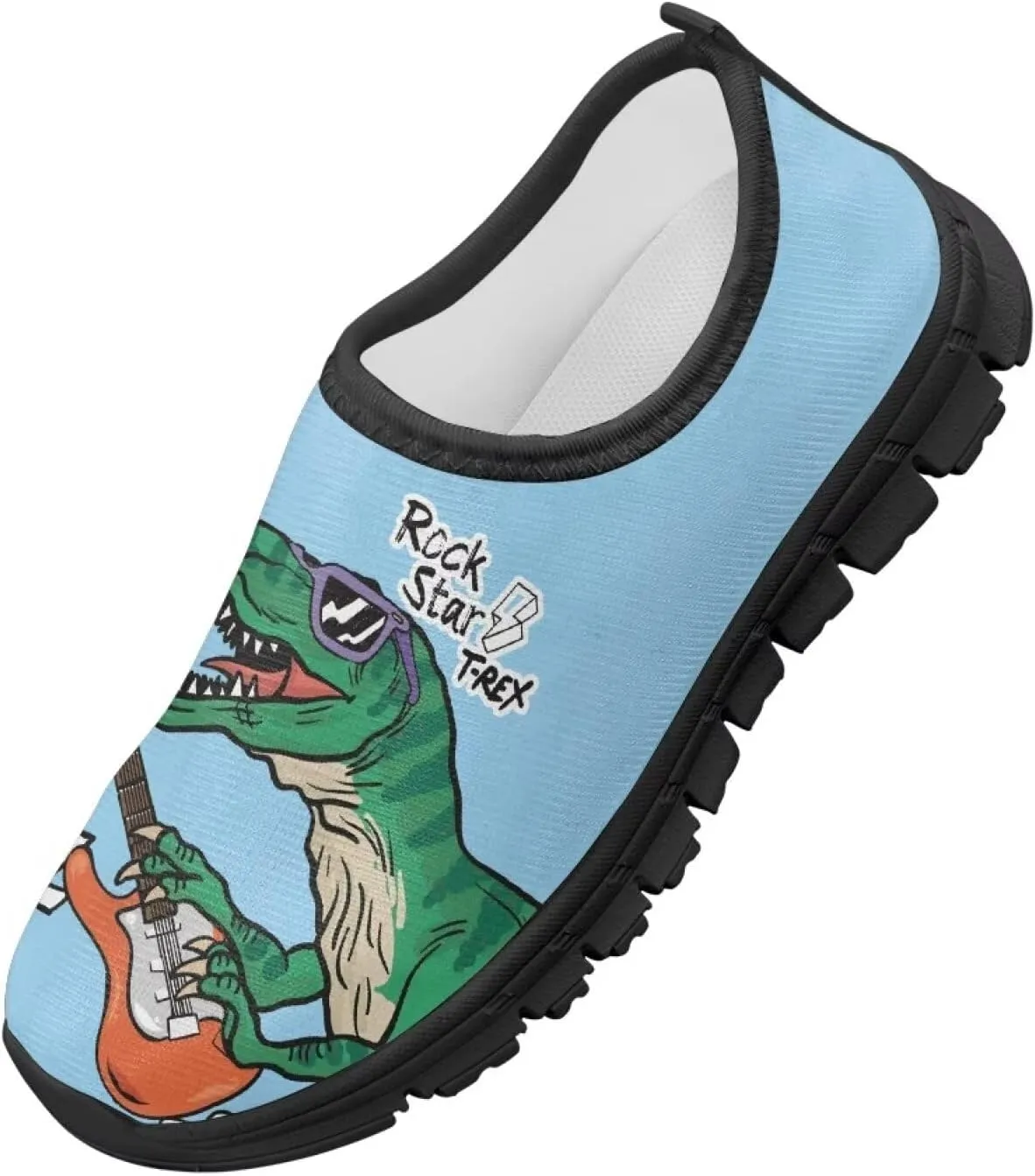 Cute Pattern Slip-On Walking Shoes for Boys Soft Casual Flat Non-Slip Shoes Kid Low-Top Outdoor Sneakers US Size 11-15
