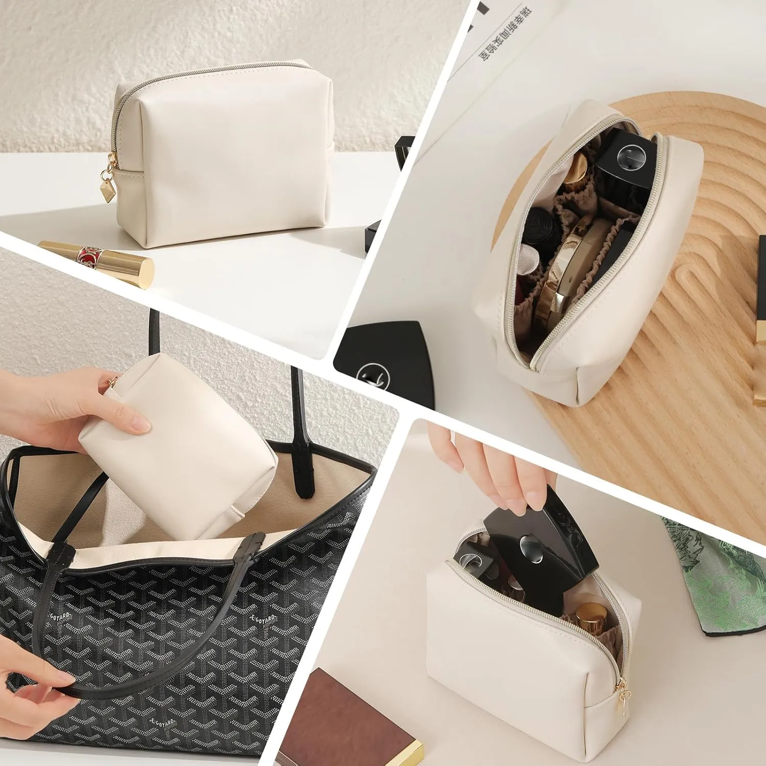 Cute Small Pouch, Makeup Cosmetic Bag,Make up Bag for Purse,Toiletry Zipper Pouch,Tech Bag,Electronic Organizer Travel Case,Storage Pouches for Organization Cream