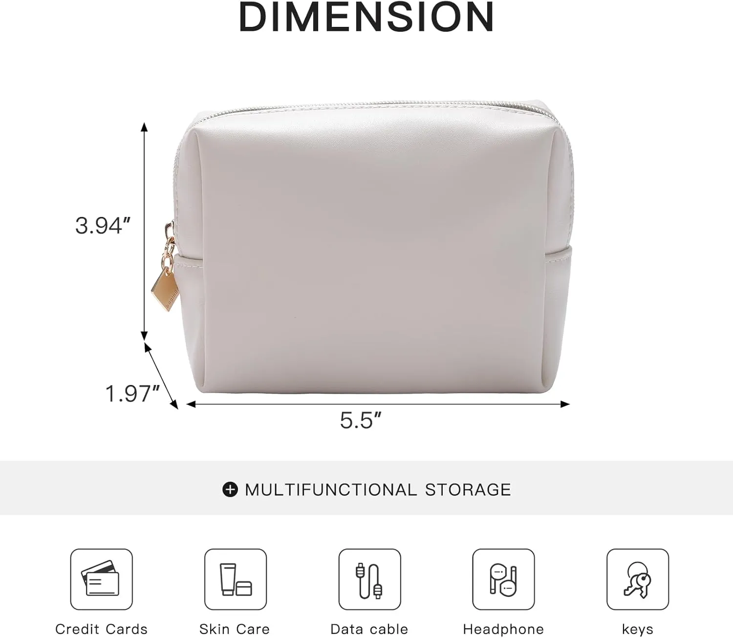 Cute Small Pouch, Makeup Cosmetic Bag,Make up Bag for Purse,Toiletry Zipper Pouch,Tech Bag,Electronic Organizer Travel Case,Storage Pouches for Organization Cream