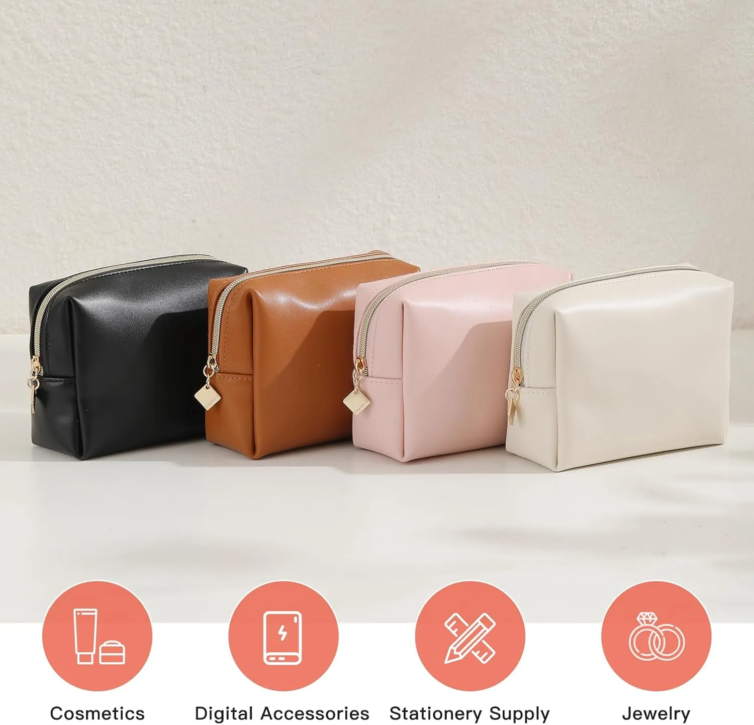 Cute Small Pouch, Makeup Cosmetic Bag,Make up Bag for Purse,Toiletry Zipper Pouch,Tech Bag,Electronic Organizer Travel Case,Storage Pouches for Organization Cream