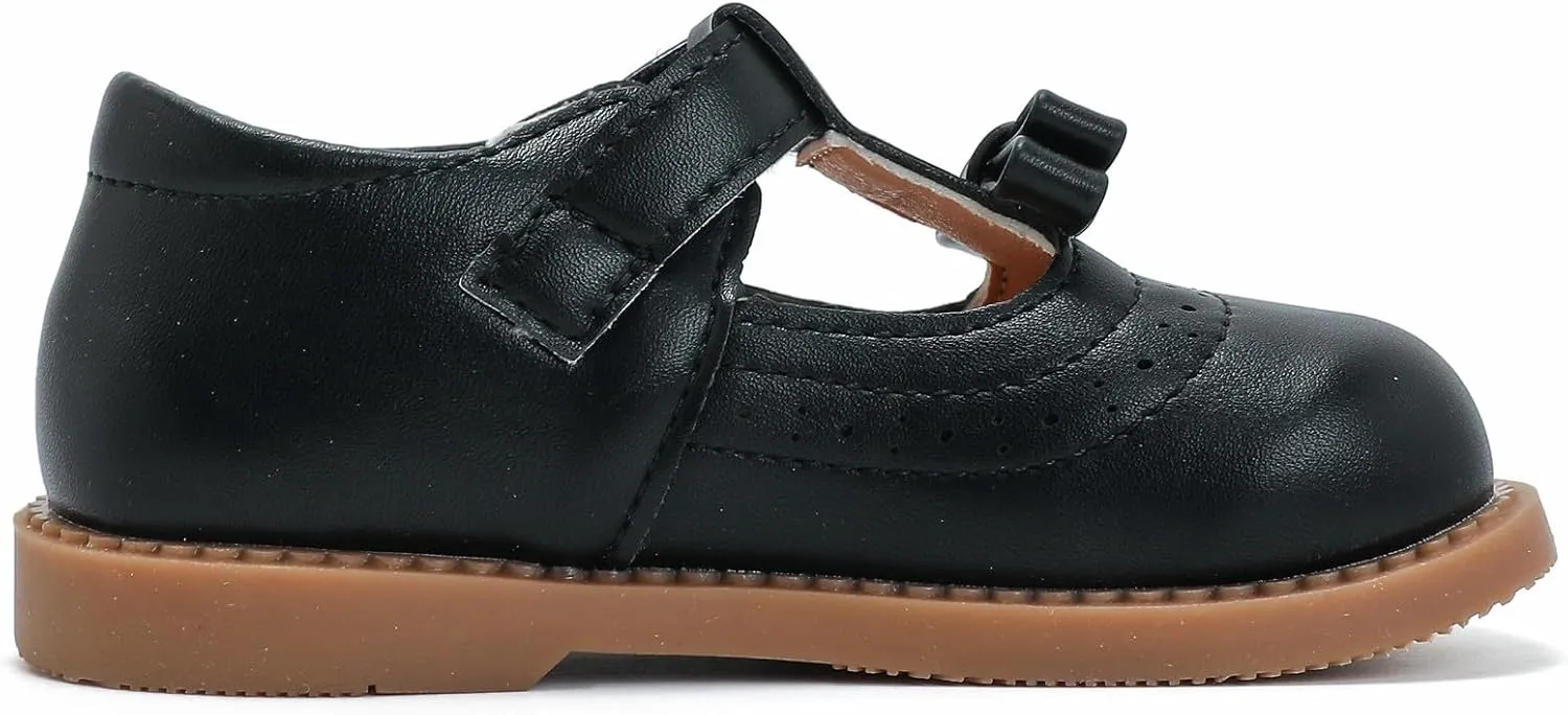 DADAWEN Girl's T-Strap School Uniform Dress Shoe Mary Jane Princess Flat