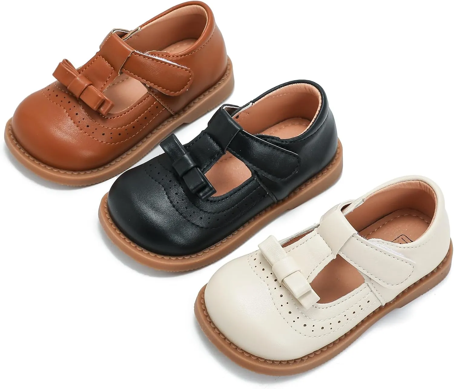 DADAWEN Girl's T-Strap School Uniform Dress Shoe Mary Jane Princess Flat