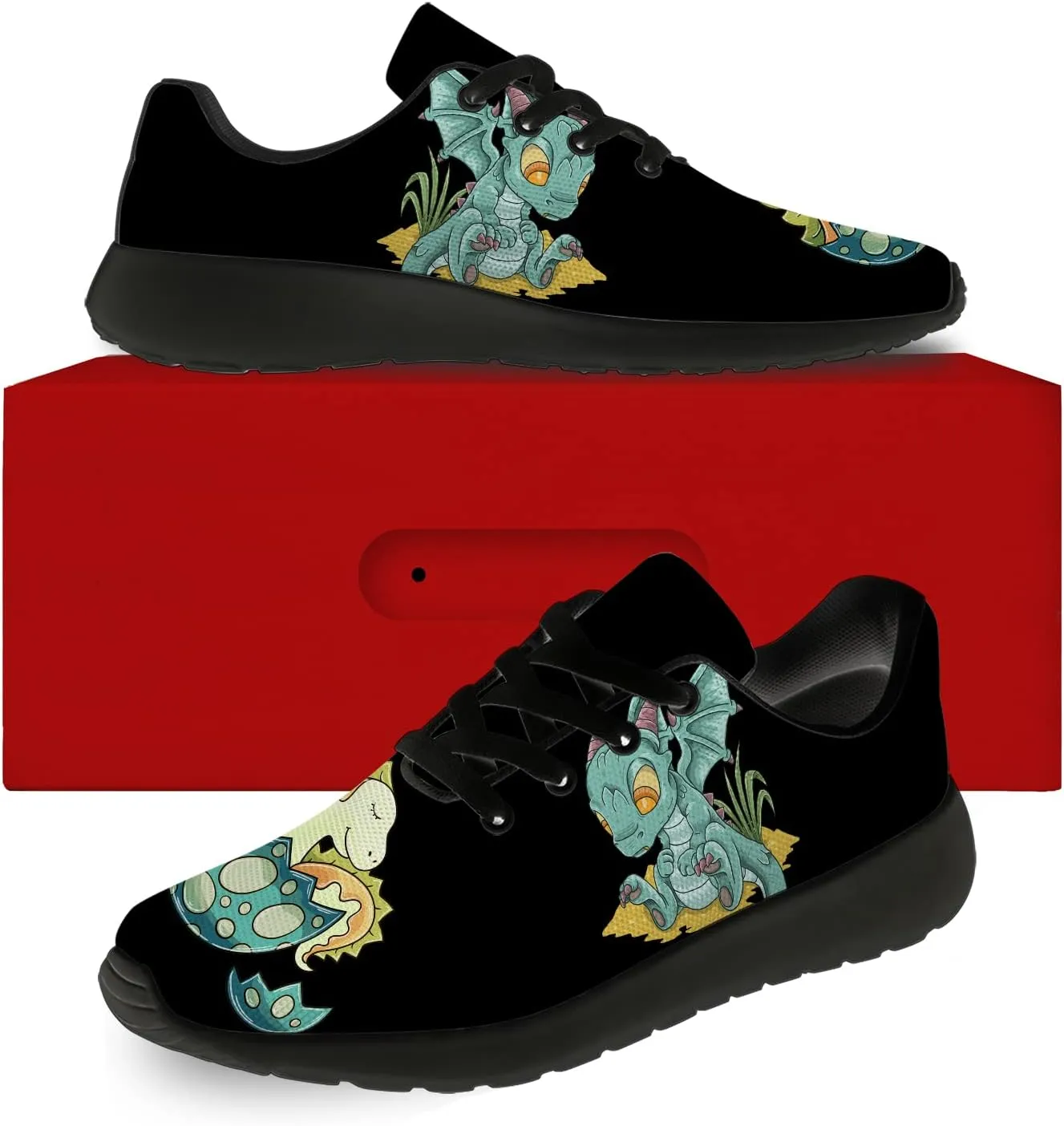 Dragon Print Shoes for Men Women Lightweight Comfort Running Tennis Walking Sneakers