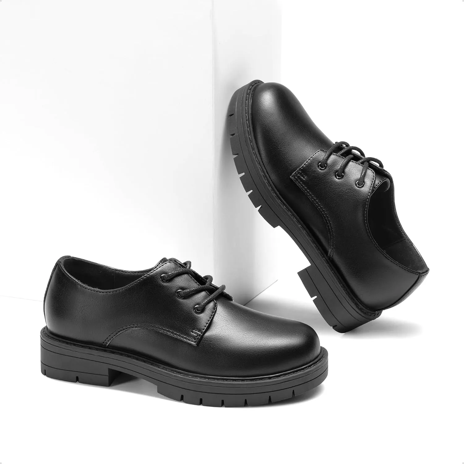 DREAM PAIRS Boys Girls Dress Shoes Kids Uniform Formal Classic Oxfords Lace-up for Toddler Little Big Kid