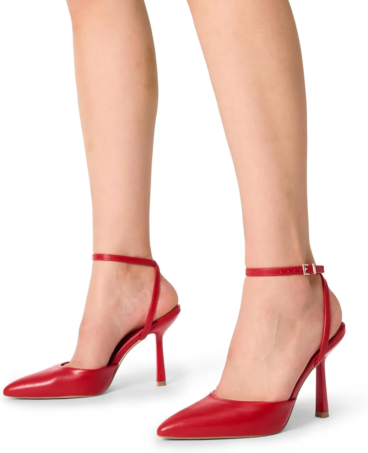 DREAM PAIRS High Heels for Women Closed Pointed Toe Dress Shoes for Women Ankle Strap Stiletto Heel Party Wedding Sexy Pump Shoes