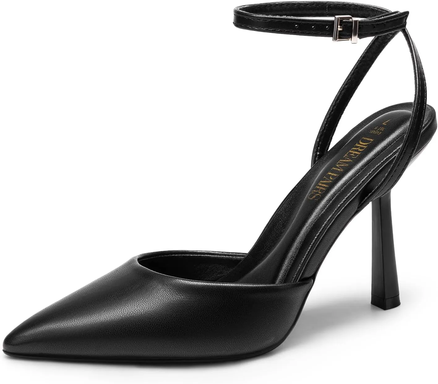 DREAM PAIRS High Heels for Women Closed Pointed Toe Dress Shoes for Women Ankle Strap Stiletto Heel Party Wedding Sexy Pump Shoes