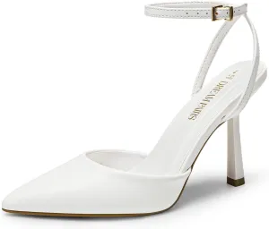 DREAM PAIRS High Heels for Women Closed Pointed Toe Dress Shoes for Women Ankle Strap Stiletto Heel Party Wedding Sexy Pump Shoes