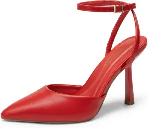 DREAM PAIRS High Heels for Women Closed Pointed Toe Dress Shoes for Women Ankle Strap Stiletto Heel Party Wedding Sexy Pump Shoes