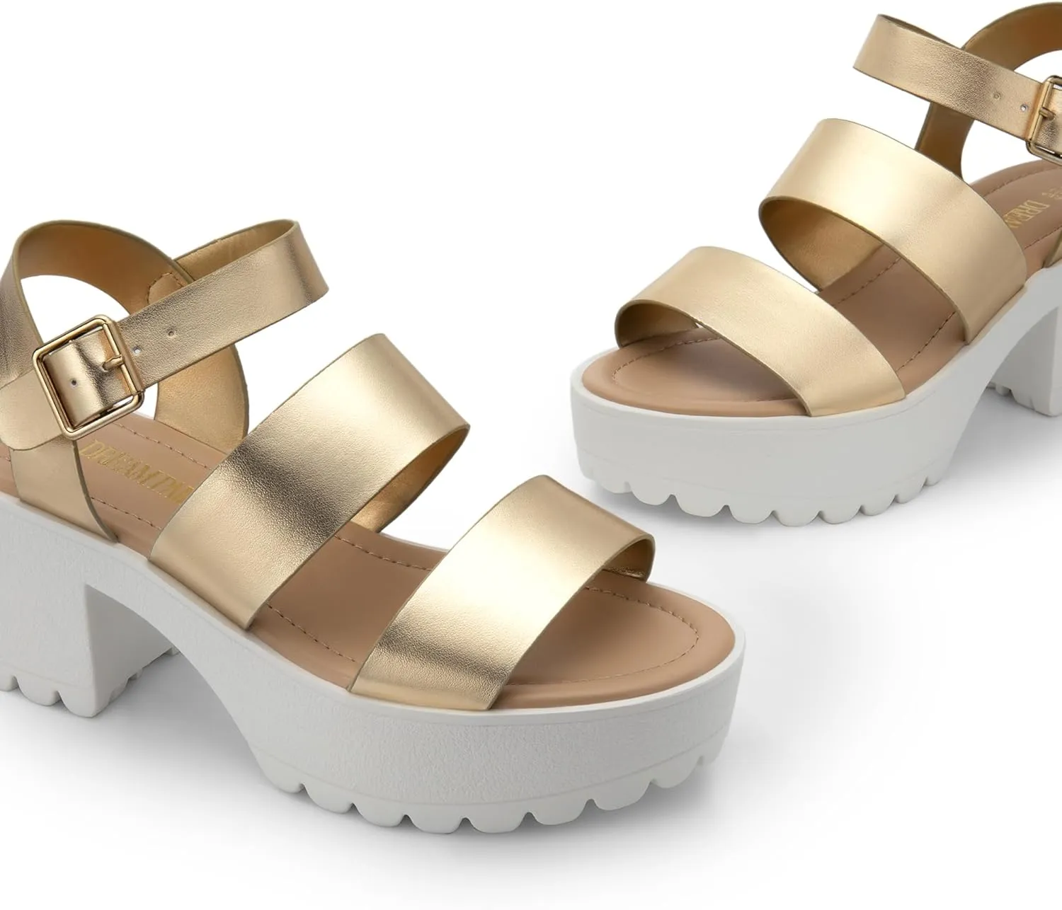 DREAM PAIRS Platform Heels for Women Lightweight Chunky Open Toe Stylish Comfortable Fisherman Sandals with Adjustable Ankle Strap