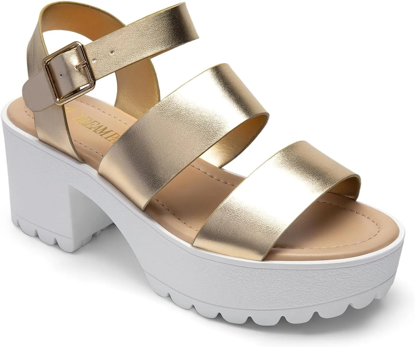 DREAM PAIRS Platform Heels for Women Lightweight Chunky Open Toe Stylish Comfortable Fisherman Sandals with Adjustable Ankle Strap